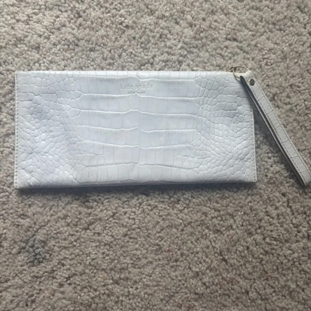 Kate Spade New York Leather Embossed Wristlet Clutch